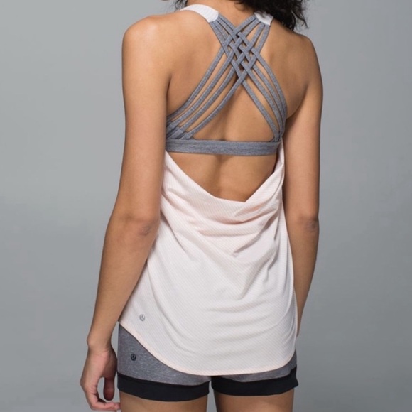 lululemon athletica Gray and White Strappy Tank Top - Picture 1 of 8